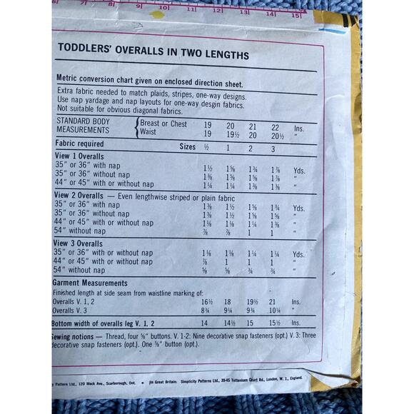 Simplicity Sewing pattern 6948 kids romper jumper overall size 2 - Picture 5 of 5